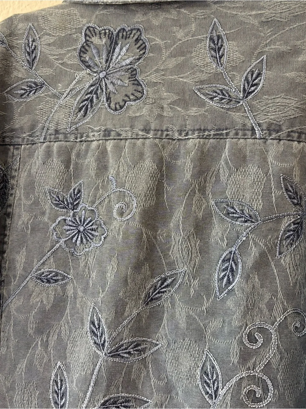 Coldwater Creek Floral Paisley Blazer Jacket Blue Large Lightweight Vtg Boho - Picture 10 of 14